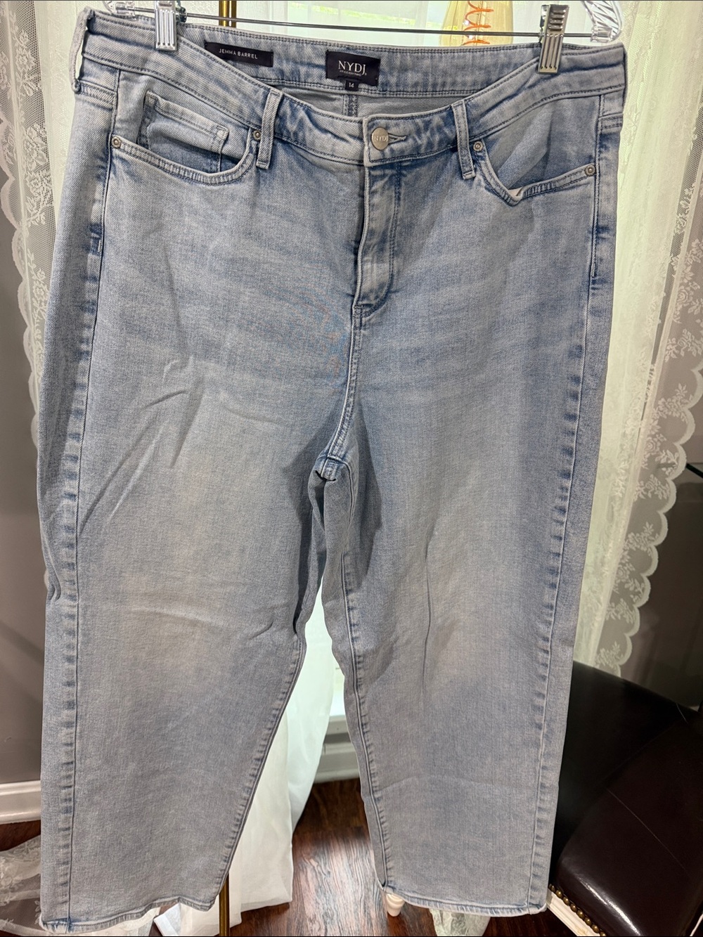 NYDJ Light Wash Barrel Straight Ankle Jeans